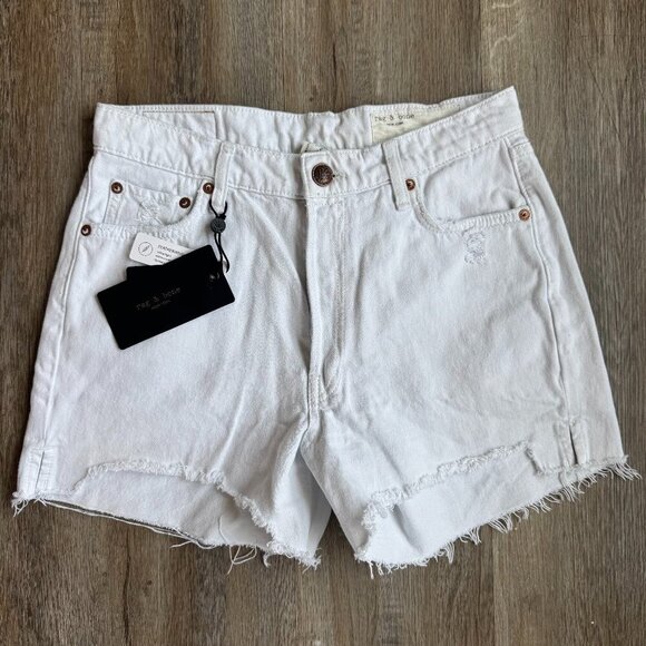 Rag & Bone High Rise White Denim Short - size 27 - Picture 1 of 4